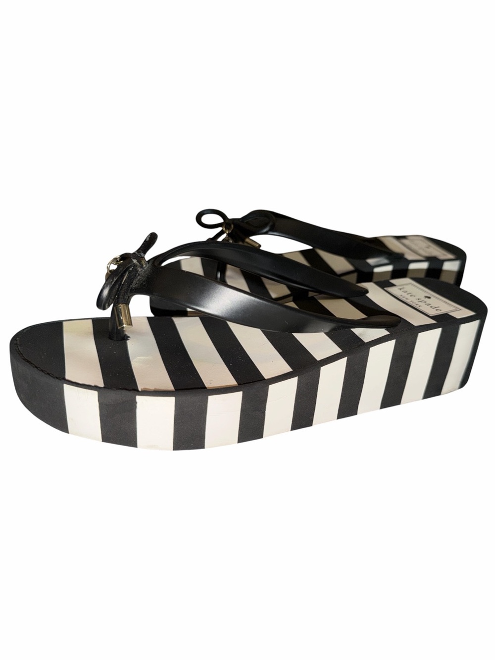 Kate Spade Wedge Thong Sandals Platform Women’s Size 7 Preppy Nautical Chic - Picture 4 of 9